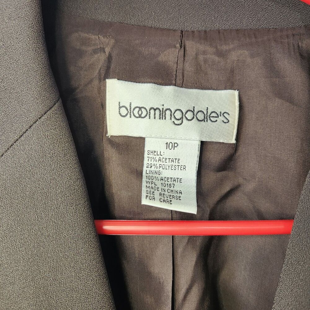 Bloomingdale’s Women’s Vintage Blazer Size 10P Tailored One-Button Notch Lapel - Picture 3 of 12